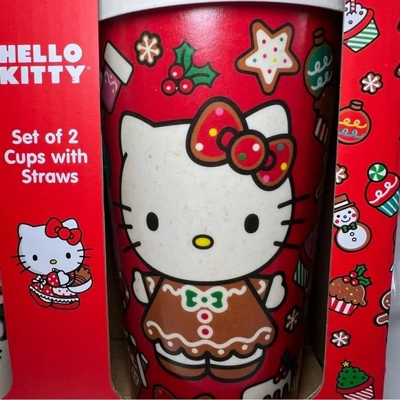 Christmas Sanrio Hello Kitty Double Sided Gingerbread House Bamboo Tumbler/Cups - Picture 8 of 12